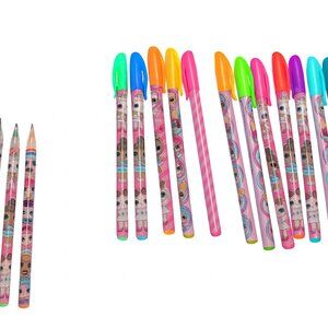 LOL Surprise Pen & Pencil 17 Pk Kids School Supplies Writing Set MGA Dolls-AC147